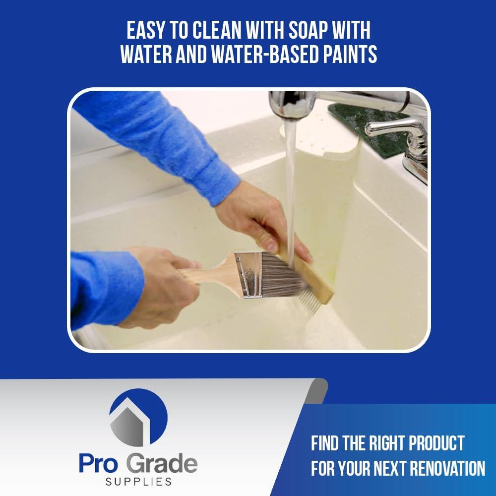 Pro Grade Premium Paint Brushes, 5 Piece Variety Set, Interior/Exterior Painting