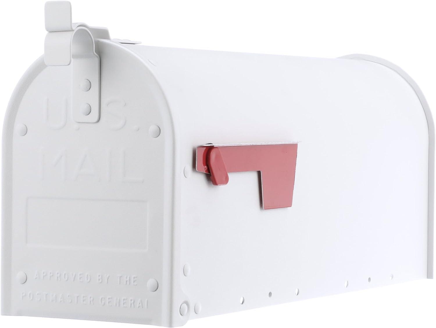 Medium White Aluminum Post Mount Mailbox