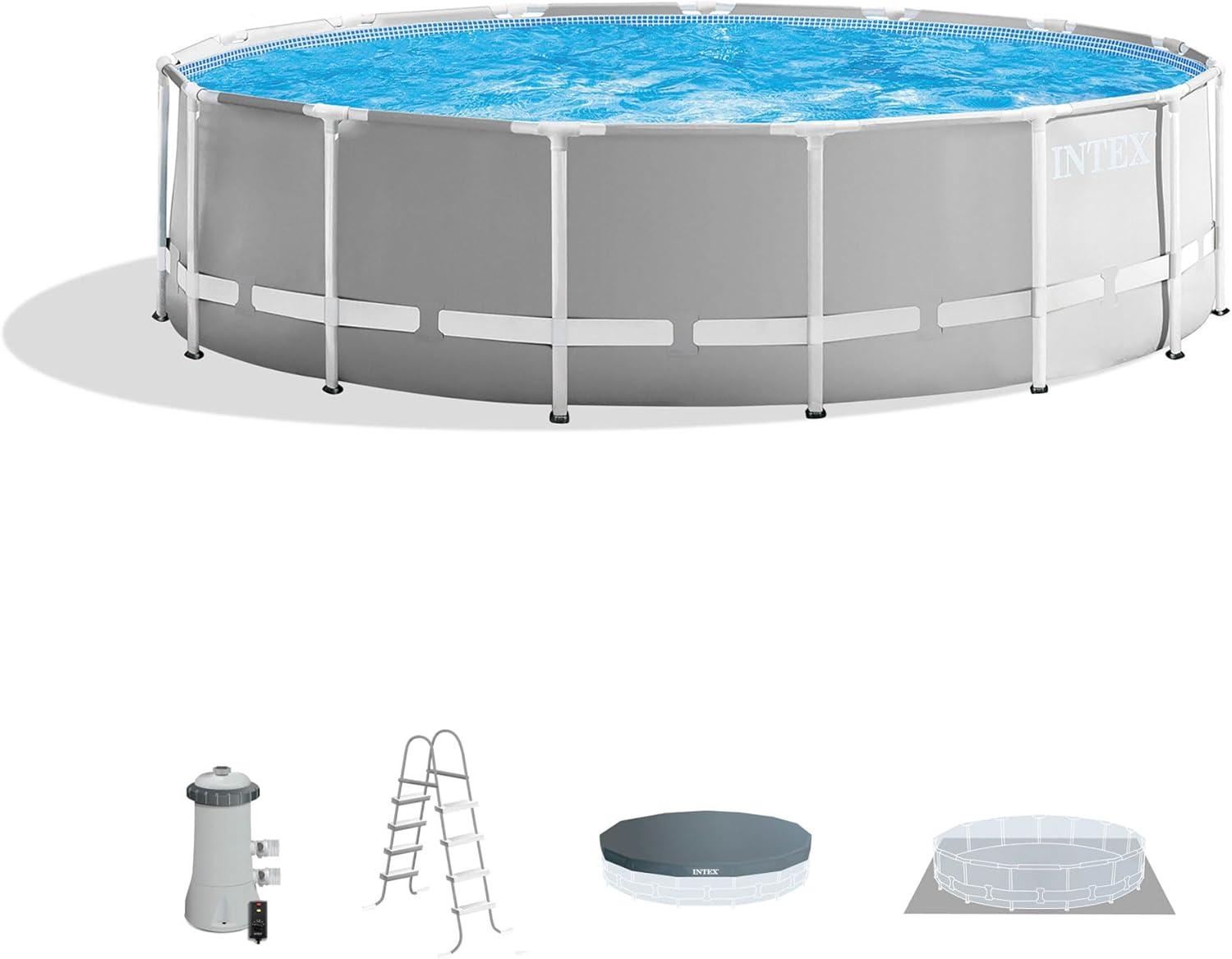 INTEX 15'x48" Prism Frame Above Ground Pool Set with 1000 GPH Filter Pump