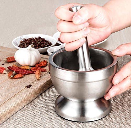 Bekith Brushed Stainless Steel Mortar and Pestle / Spice Grinder / Molcajete