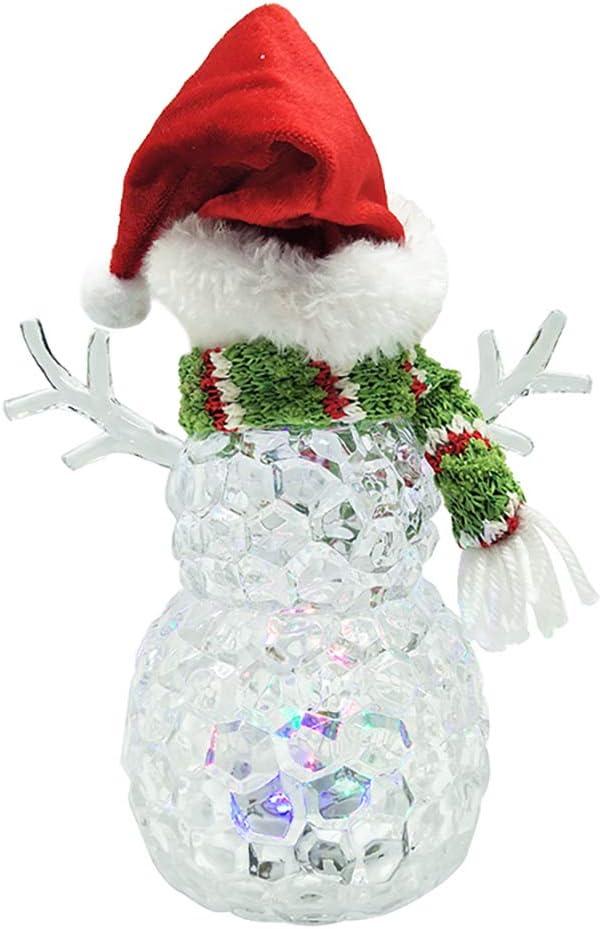 Illuminated Crystal Snowman Sculpture with Festive Accents