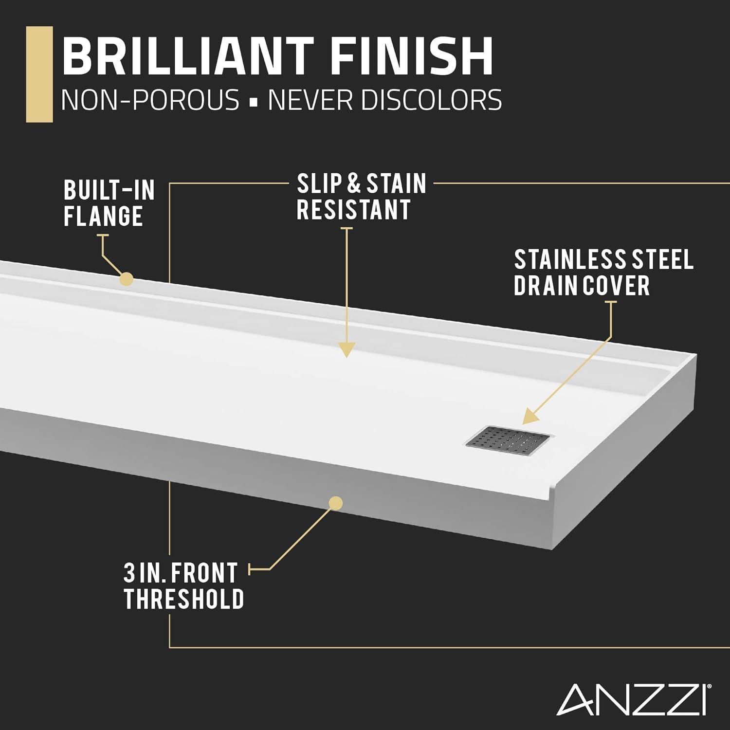 30'' W 60'' D Rectangular Triple Shower Base