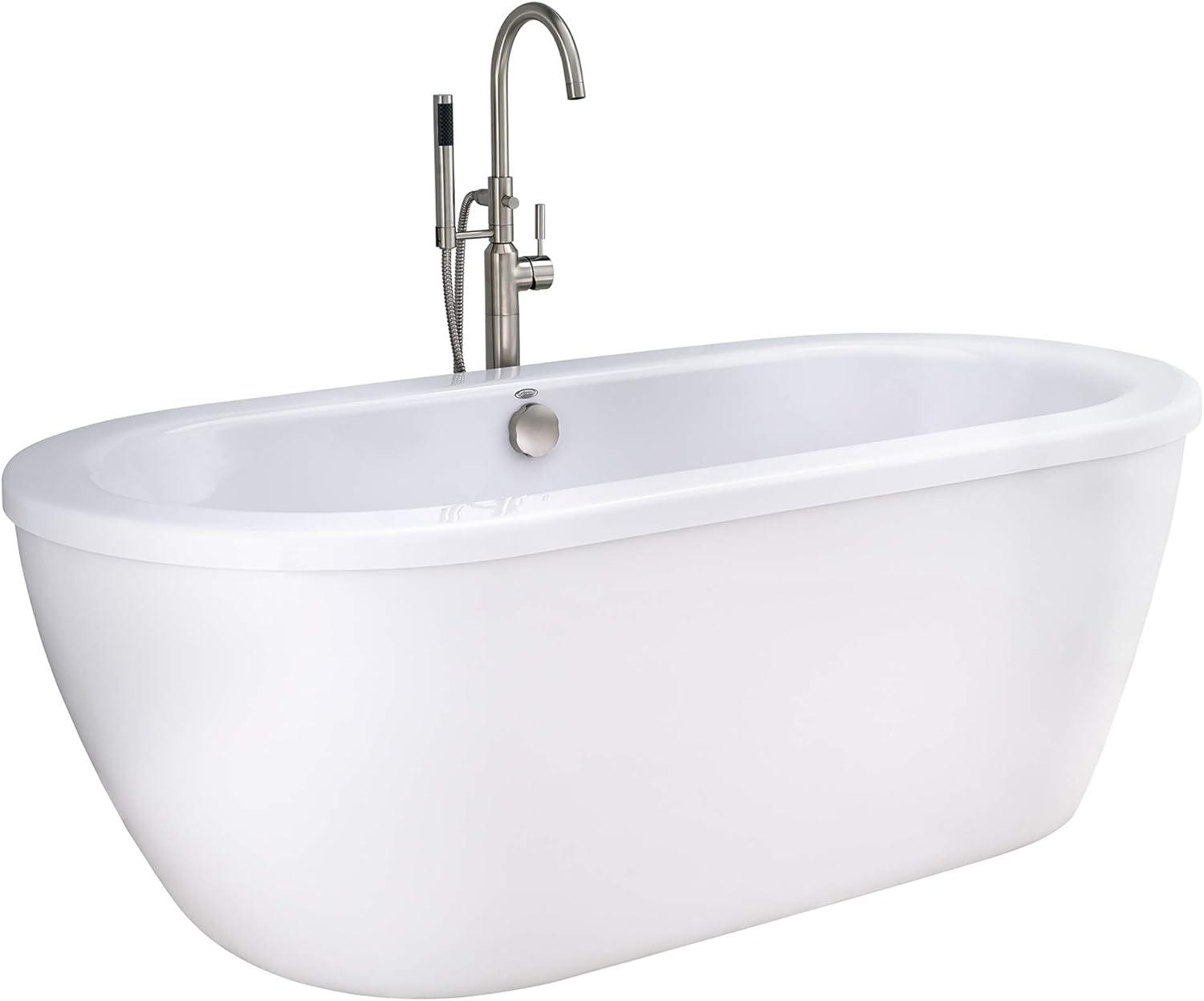 Cadet 66'' x 32'' Freestanding Soaking Acrylic Bathtub with Faucet