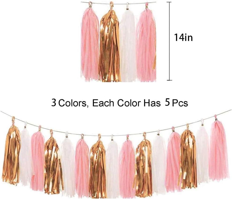 Pink Rose Gold Birthday Party Decorations Happy Birthday Party Decorations Pink Tassel Garland for Birthday Party Decorations