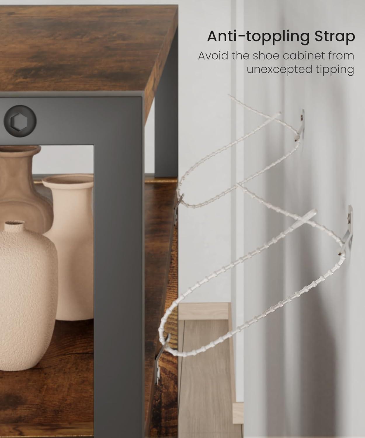 Rustic Style Wooden Shoe Cabinet with 3 Drawers for Entryway ,Living Room,Balcony