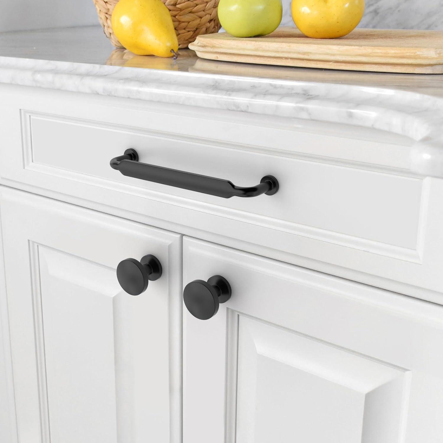 Matte Black Zinc Modern Cabinet Bar Pulls with Mounting Hardware