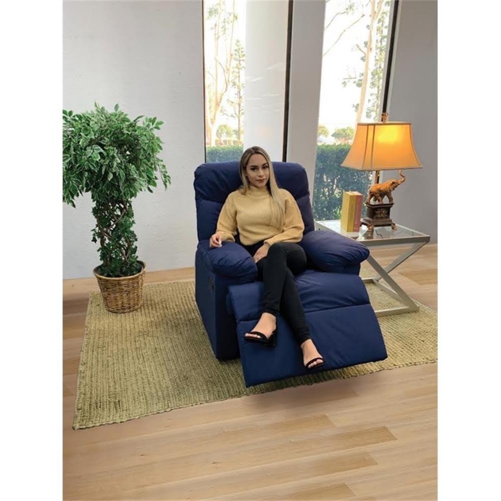 Oakwood Woven Fabric Recliner, Blue