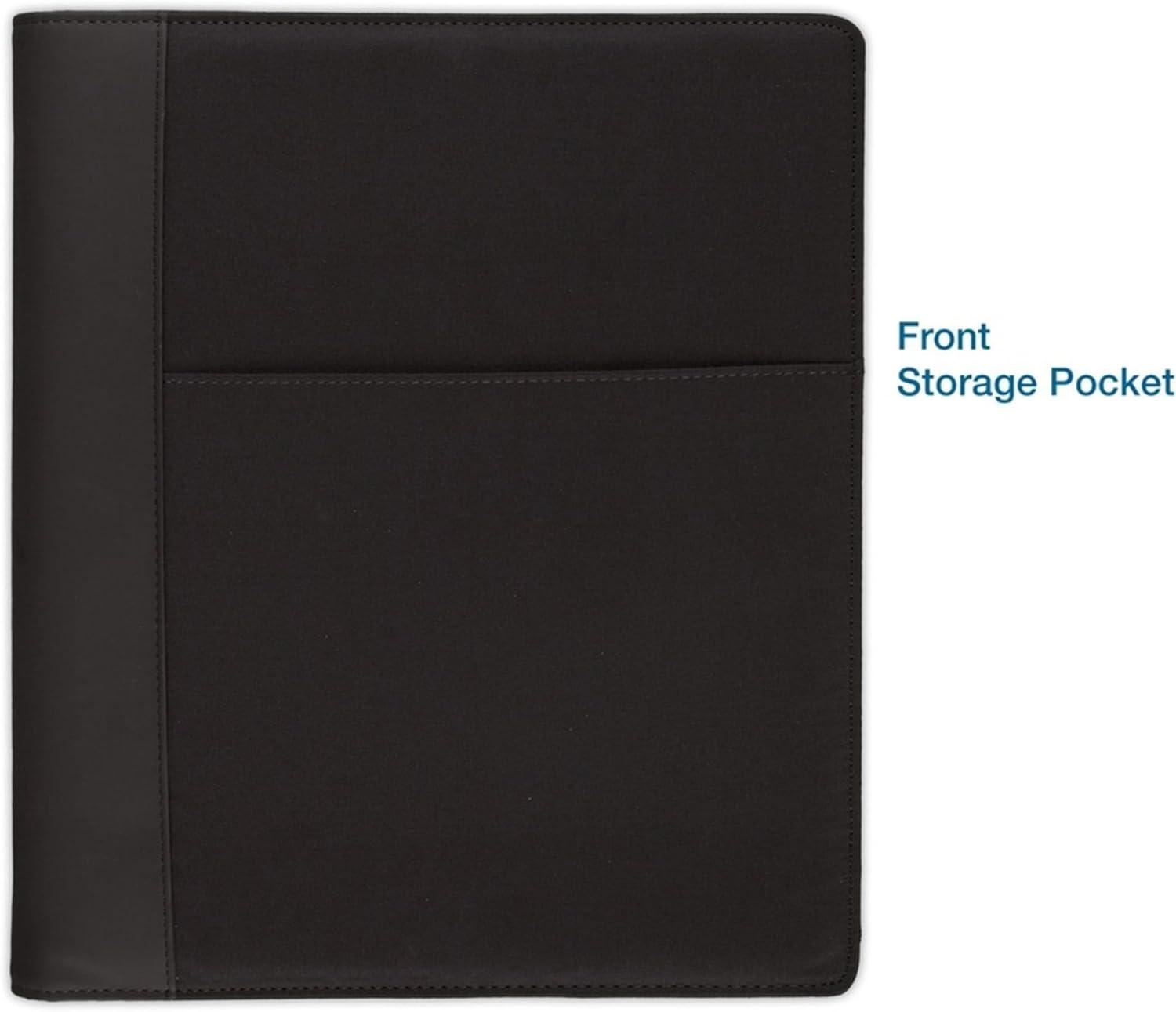 " Mead - Cambridge City Zipper Binder, Microfiber, 12.75"" x 11"", (Assorted Colors)", black