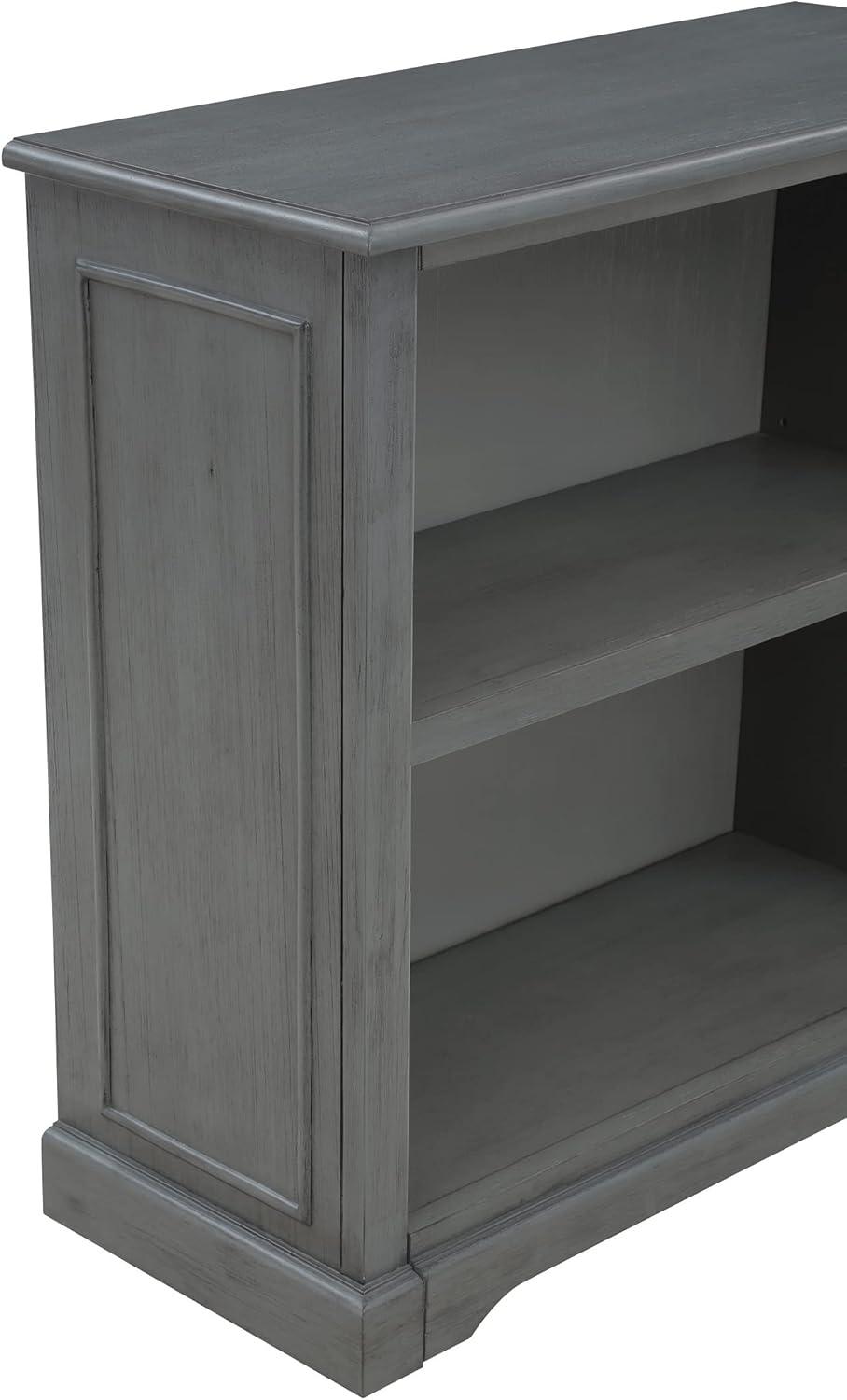 Country Meadows 2-Shelf Engineered Wood Bookcase in Plantation Gray