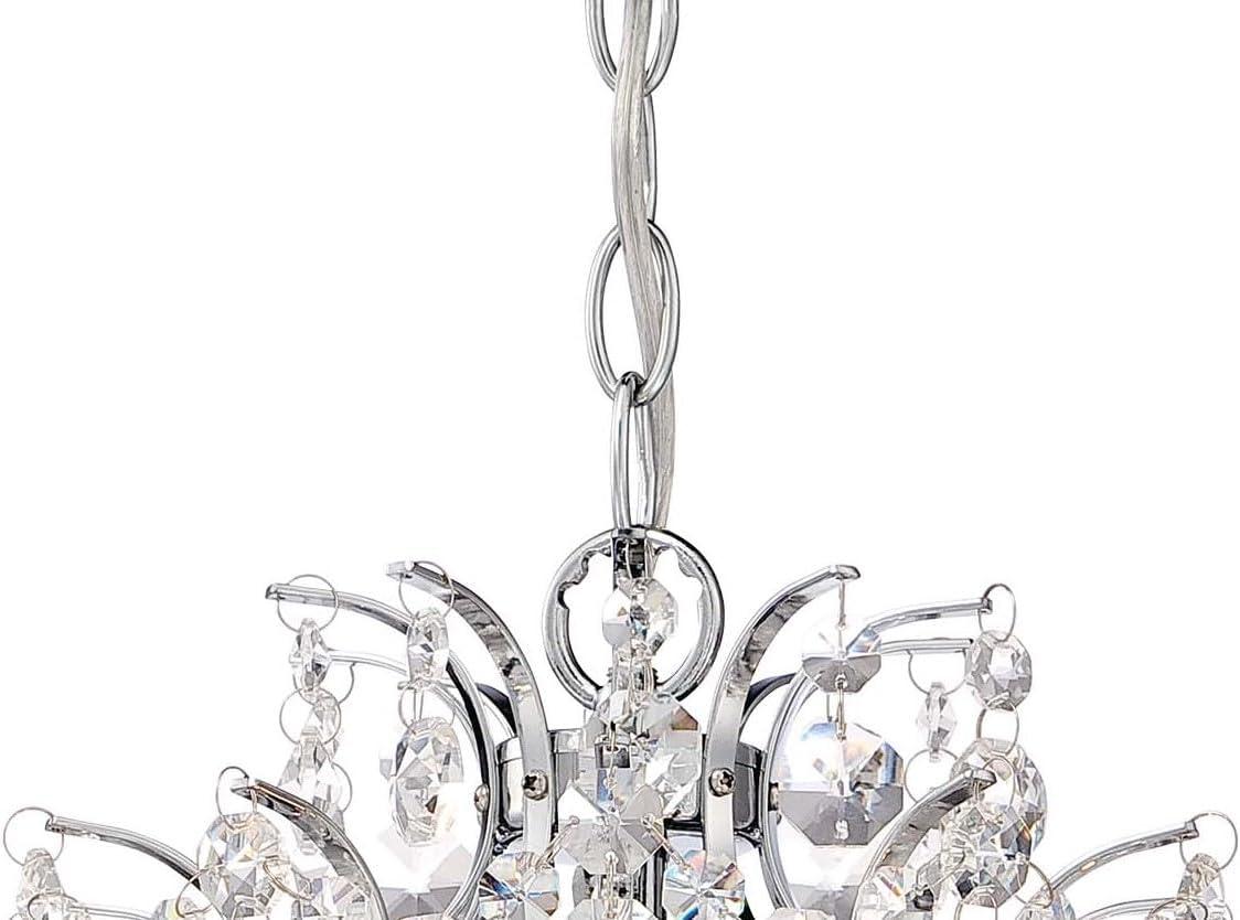 Elegant Chrome Mini Chandelier with Crystal Accents, 3-Light