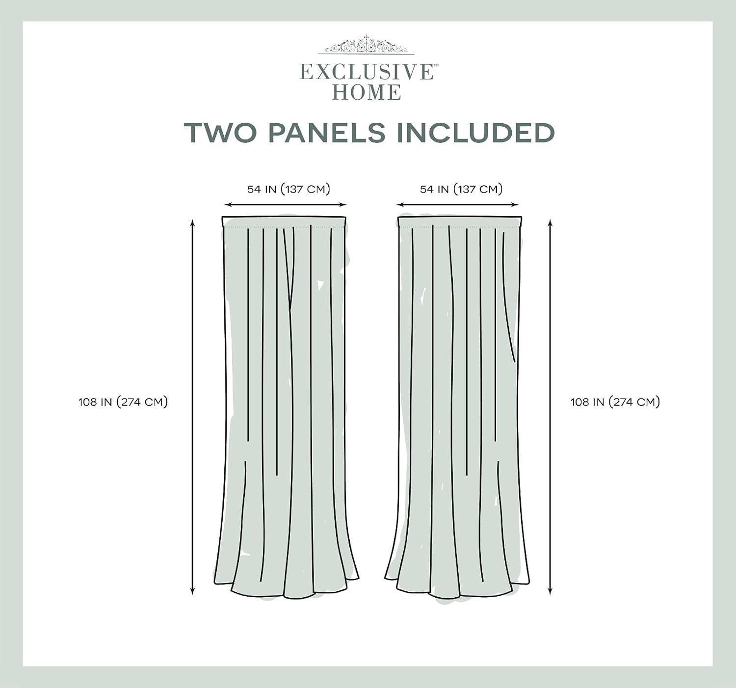 Amalgamated Textiles Exclusive Home Spirit Woven Pouf Applique Sheer Rod Pocket Curtain Panel Pair (Set of 2)