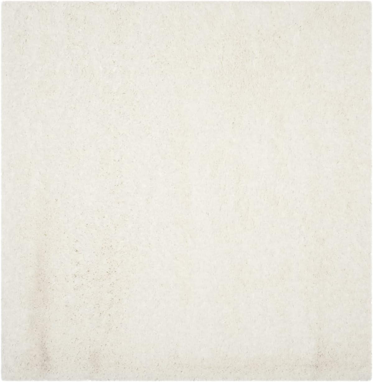 Polar Shag PSG800 Power Loomed Indoor Accent Rug - 4'x4' - White - Safavieh