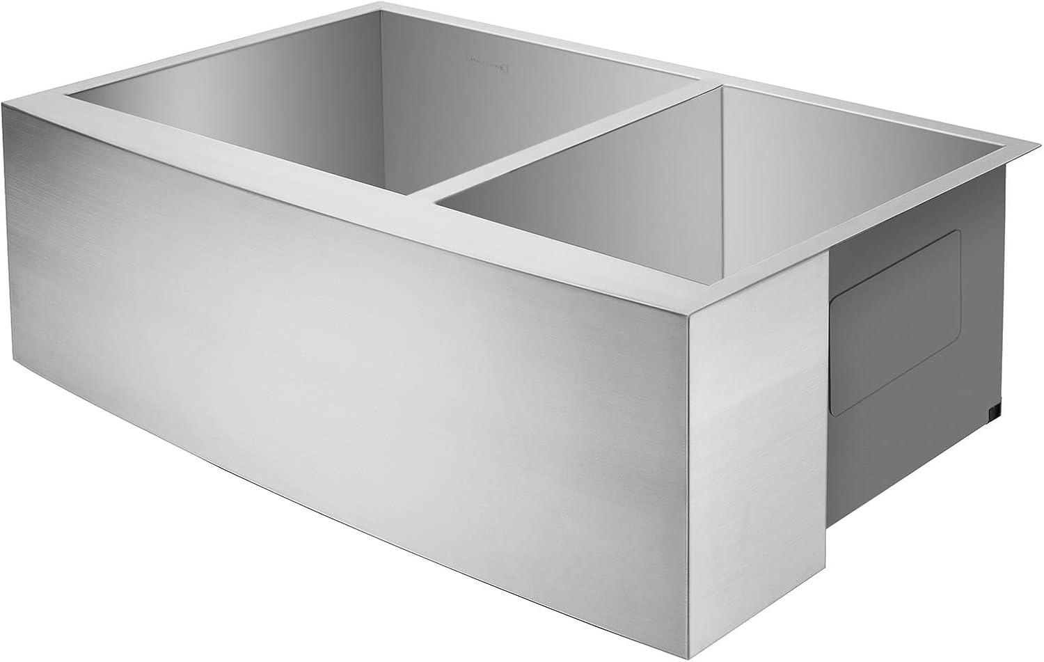 Miligore 37.5" Stainless Steel Double Bowl Farmhouse Sink