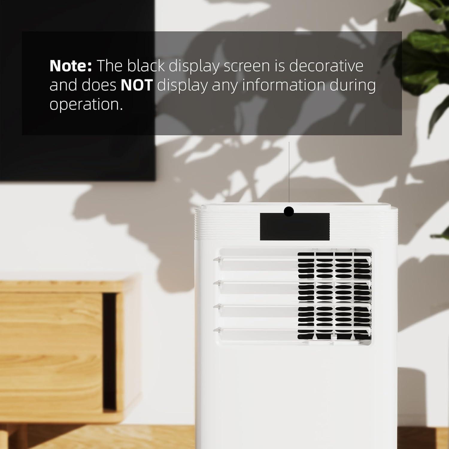 10,000 BTU Portable Air Conditioner for Room up to 350 Sq. Ft, Portable AC Unit with Built-in Dehumidifier and Multi-speed Fan, Remote Control, 24-Hour Timer, and Window Slider Kit, White