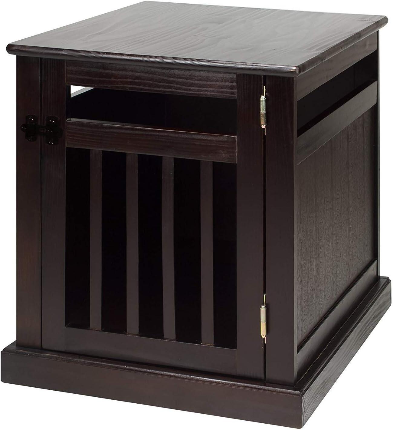 Espresso Solid Wood Pet Crate End Table