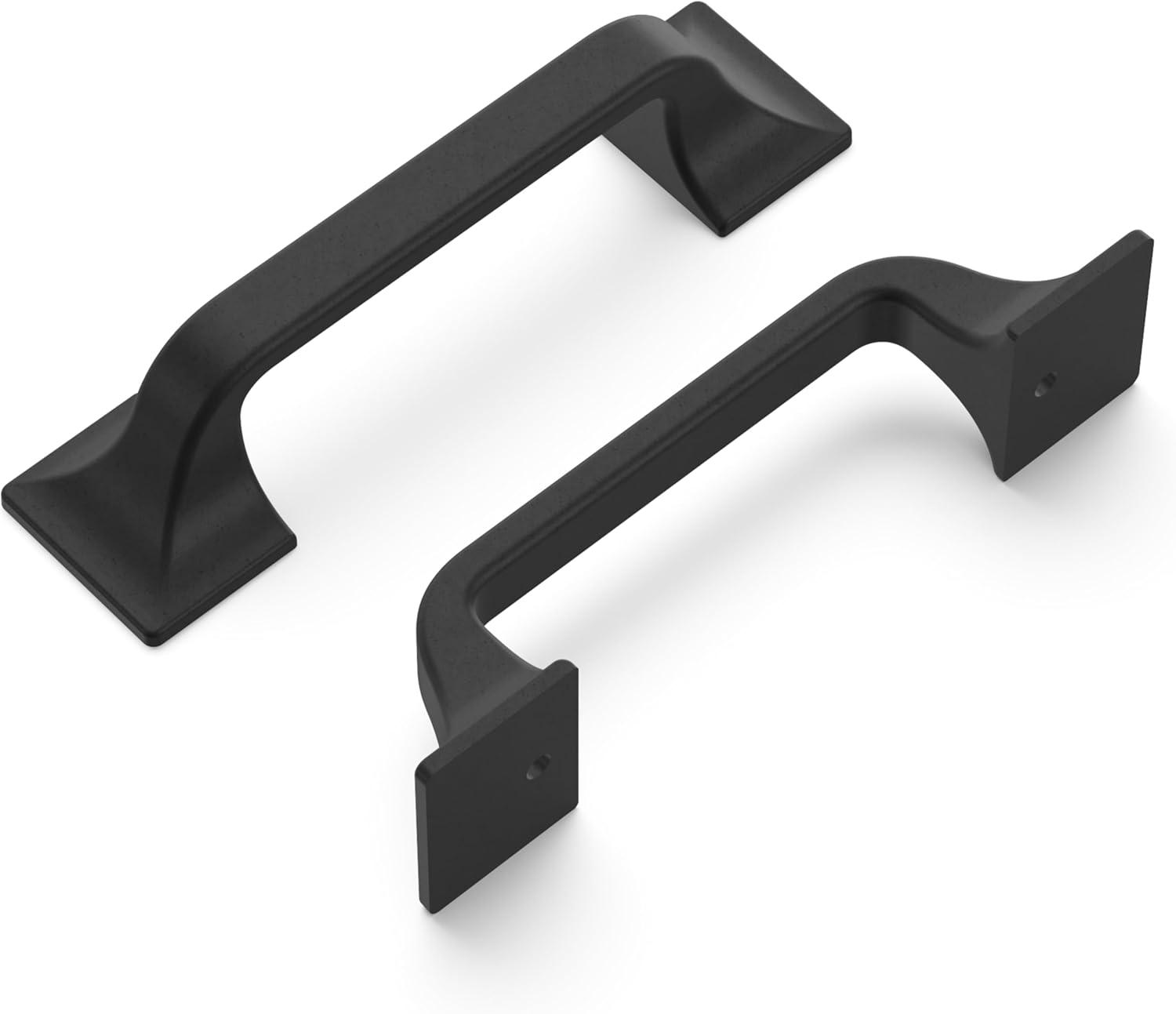 Hickory Hardware Forge Collection Handle Pull - 3" Center to Center Cabinet Pull Black Iron - Farmhouse Hardware for Drawers & Cabinets (Set of 10)