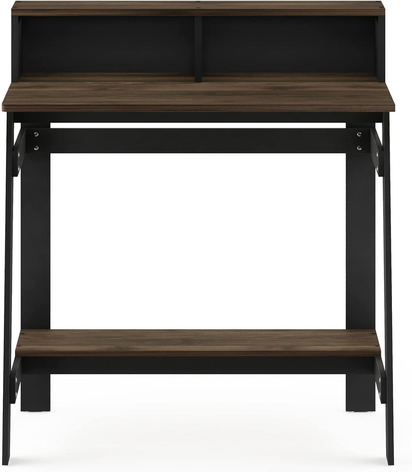 Columbia Walnut A-Frame Foldable Computer Desk with Drawer