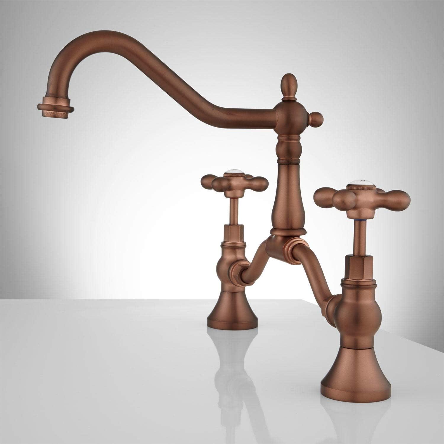 Elnora Chrome Bridge Bathroom Faucet with Cross Handles