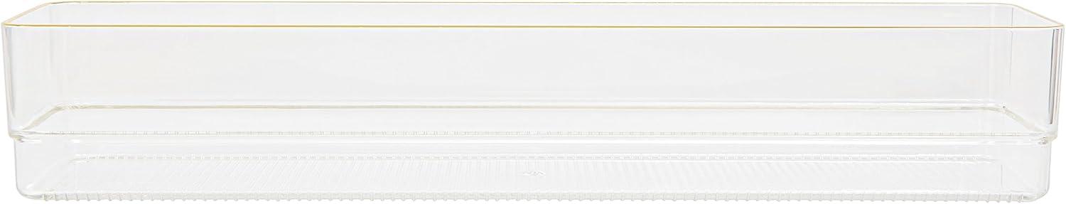 Thomas Martha Stewart Plastic Stackable Office Desk Drawer Organizers with Metallic Trim, 15" x 6"