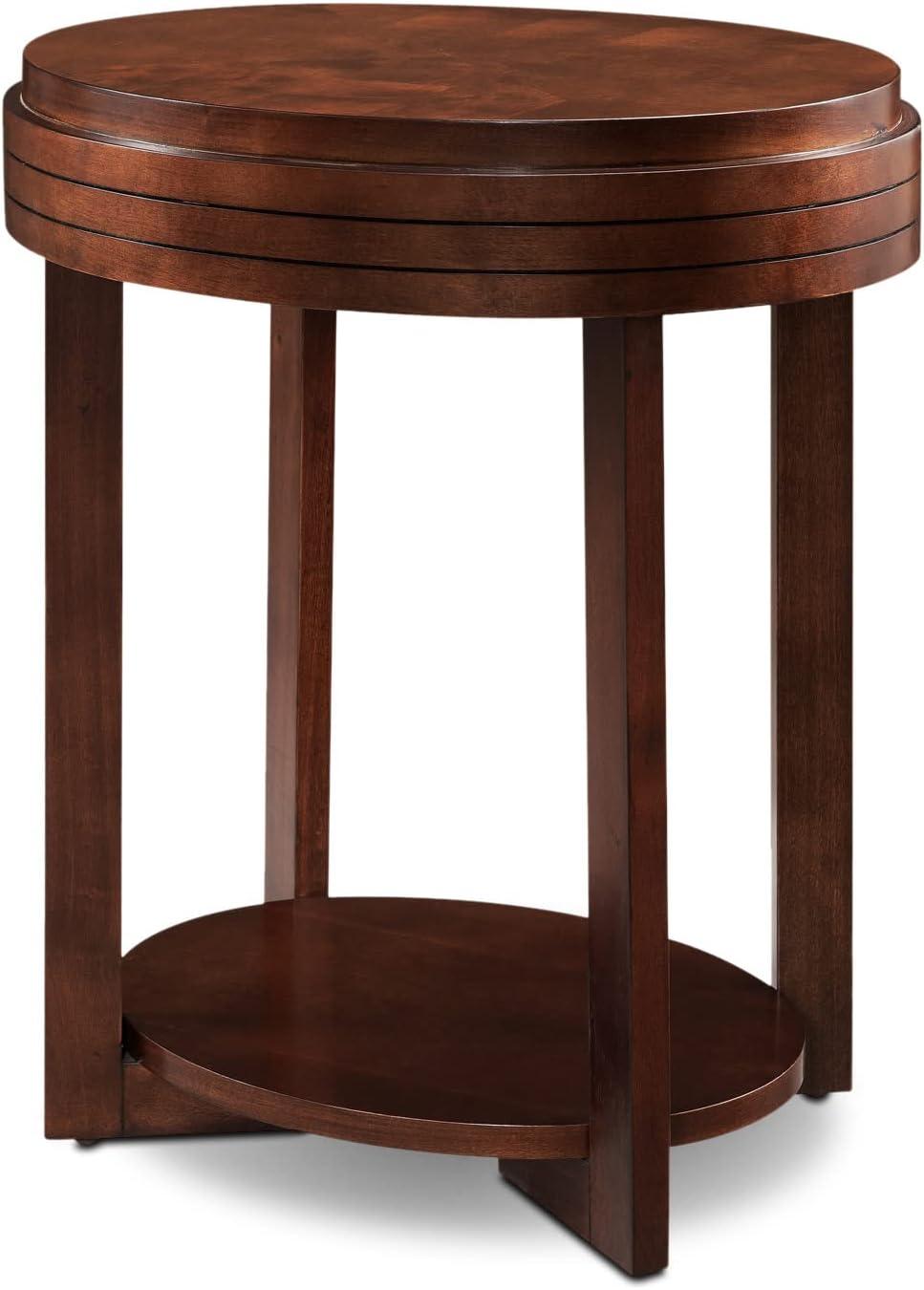 Leick Favorite Finds Oval Wood End Table in Chocolate Cherry