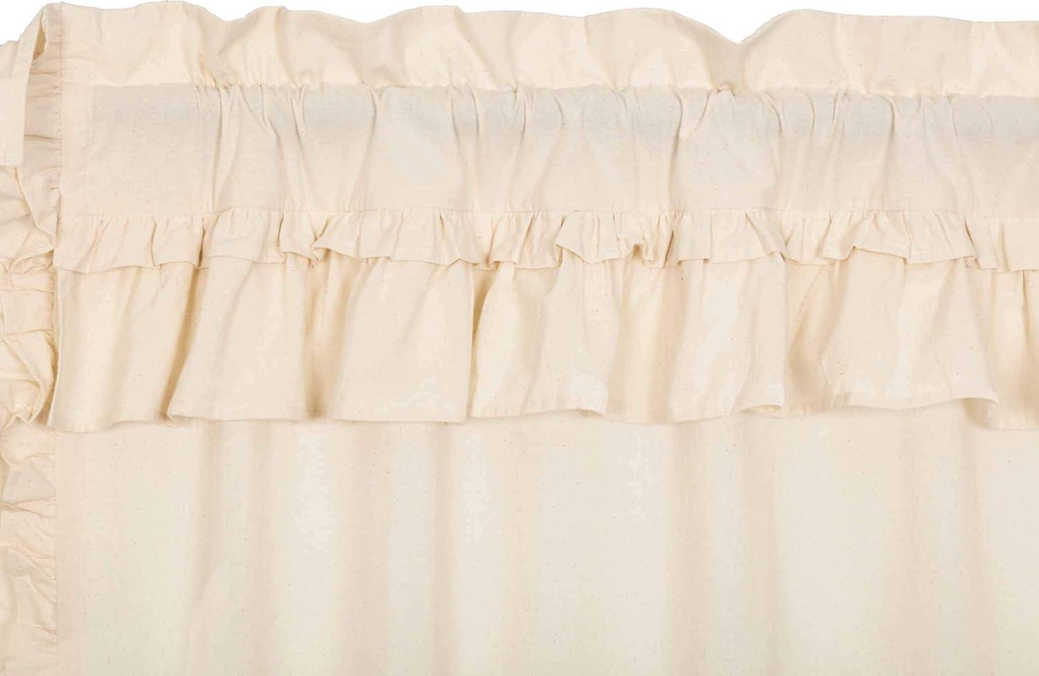 Unbleached Natural Muslin Ruffled Curtain Valance 16x60