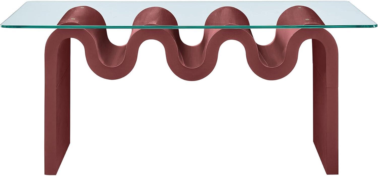 Modway Ondine Glass Top Coffee Table In Spiced Apple