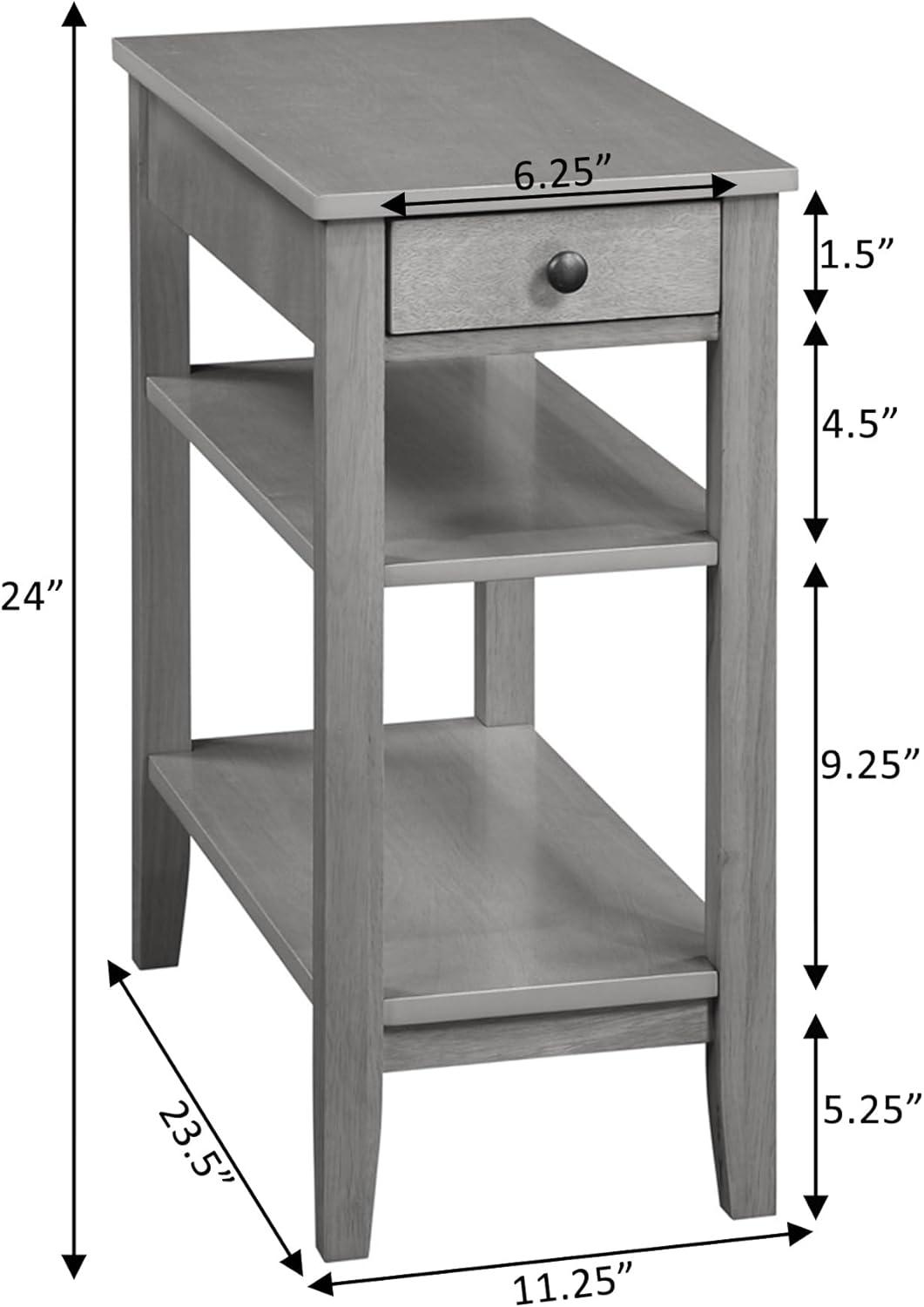 Convenience Concepts American Heritage End Table/Charging Station, Natural