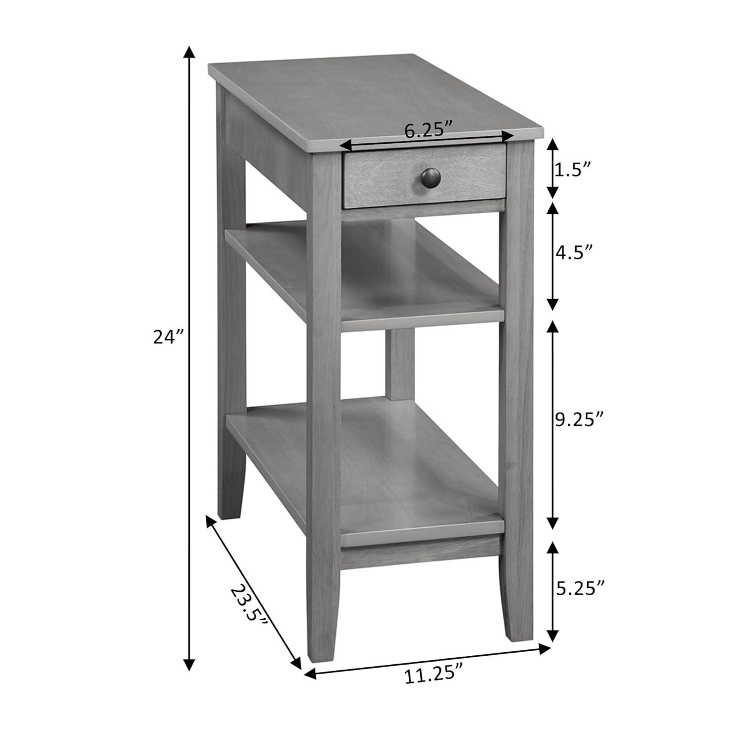 Convenience Concepts American Heritage End Table/Charging Station, Natural