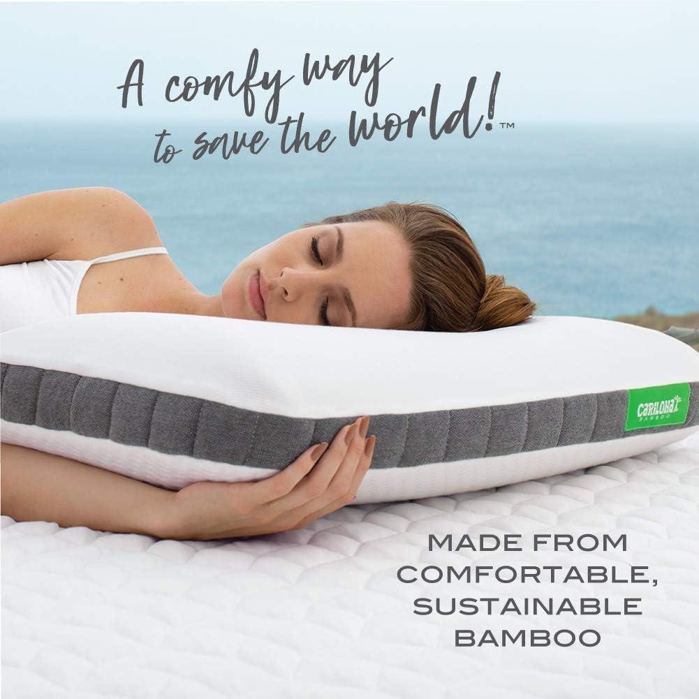 Cariloha Universal Flex Pillow Charcoal infused Viscose from Bamboo Memory Foam Standard White