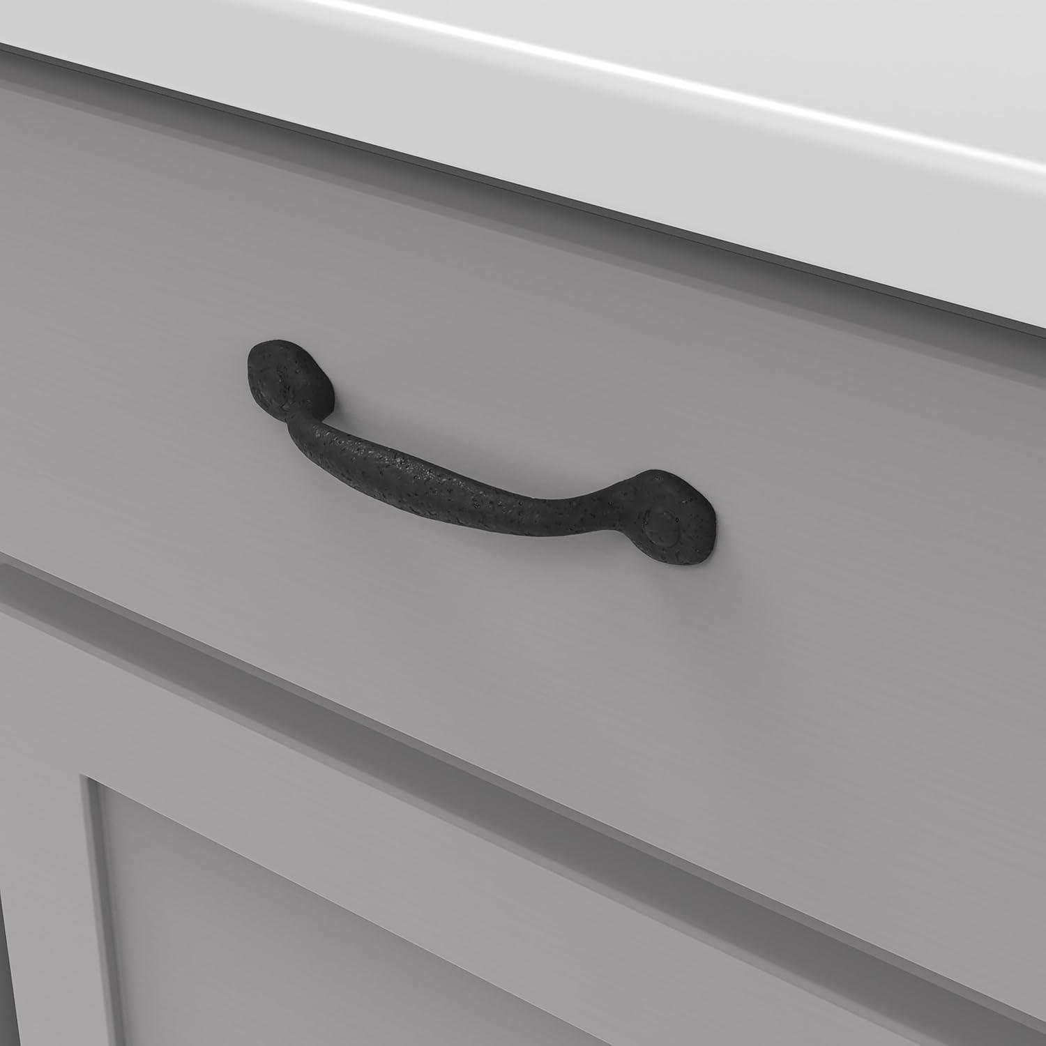 Refined Rustic Kitchen Cabinet Handles, Solid Core Drawer Pulls for Cabinet Doors, 3-3/4" (96mm)