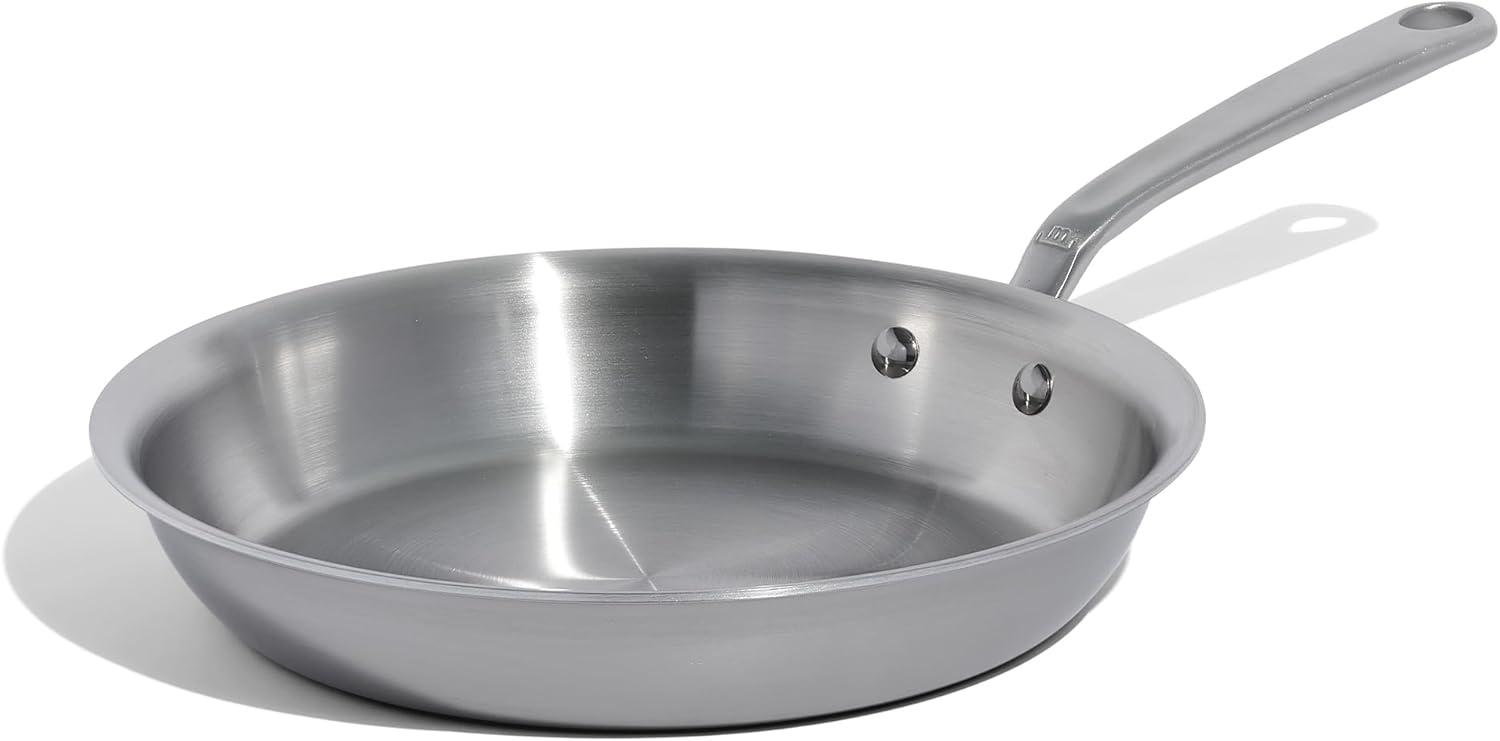 Cookware - Stainless Steel Frying Pan - 5 Ply Stainless Clad - Professional Cookware  - Induction Compatible