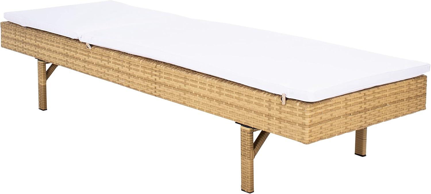 Cam Sunlounger - Outdoor - PAT7501 - Natural/White -Safavieh