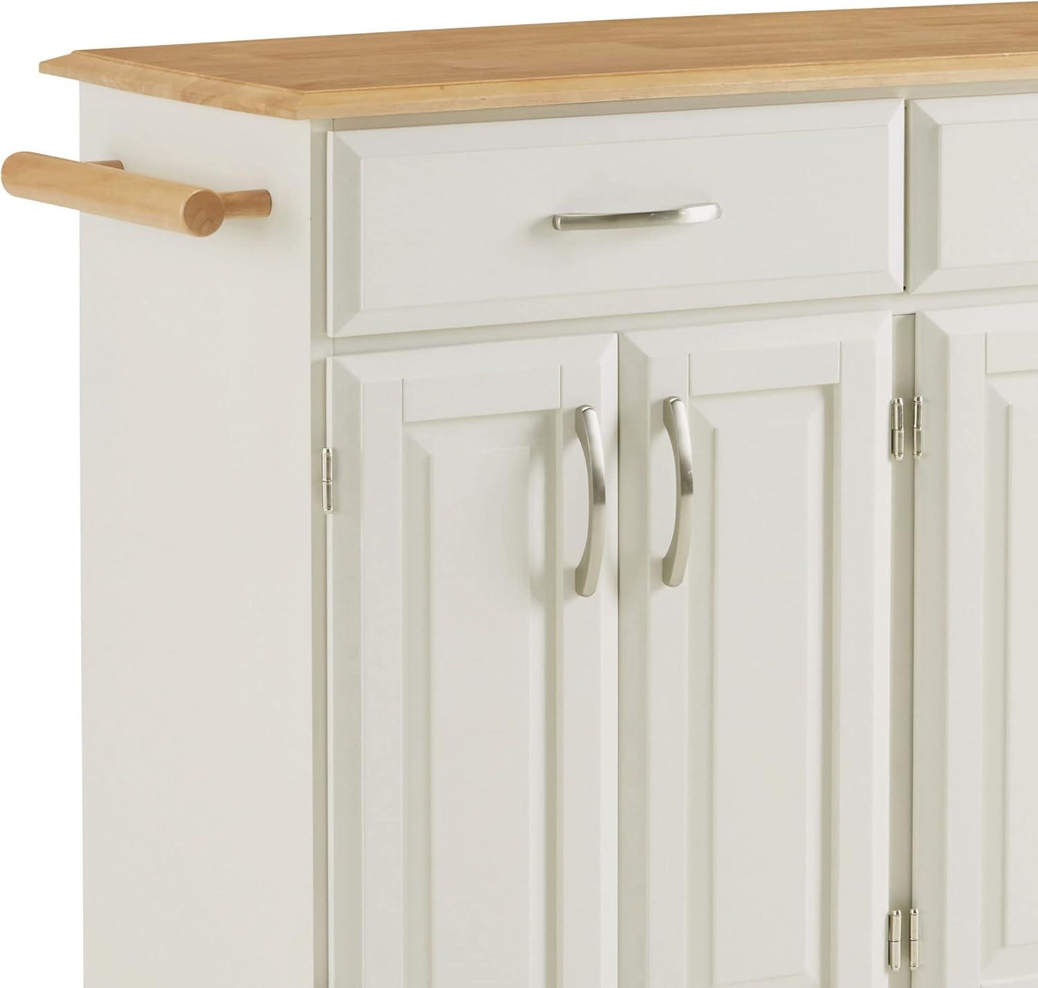 Homestyles Dolly Madison Wood Kitchen Cart in Off White