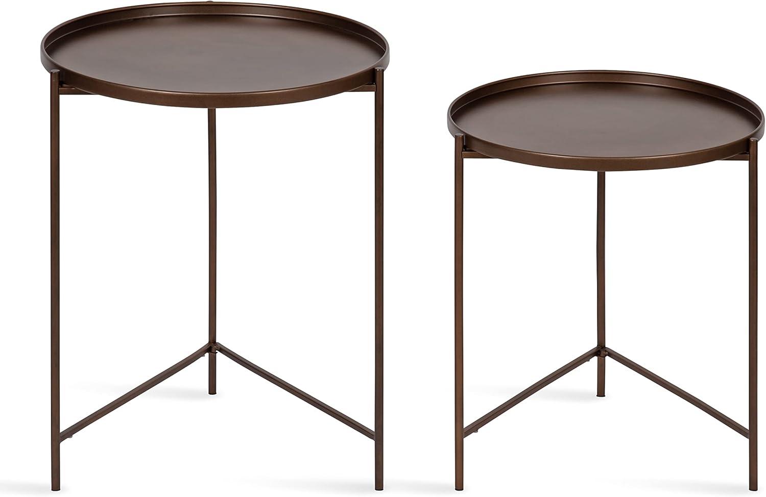 Kate and Laurel Ulani Round Metal Accent Table Set