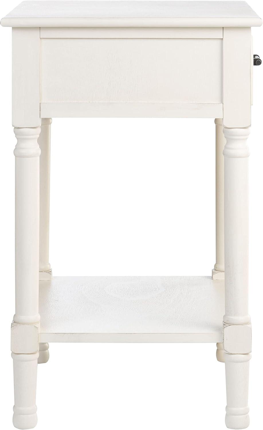Peyton 1 Drawer Accent Table - Distressed White - Safavieh