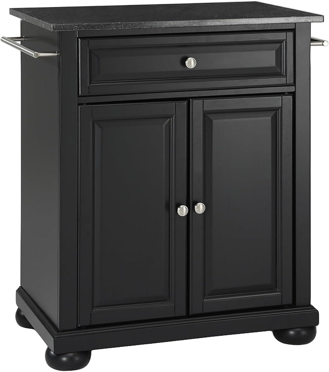 Crosley Alexandria Stainless Steel Top Portable Kitchen Island White : Hardwood Construction, Adjustable Shelf