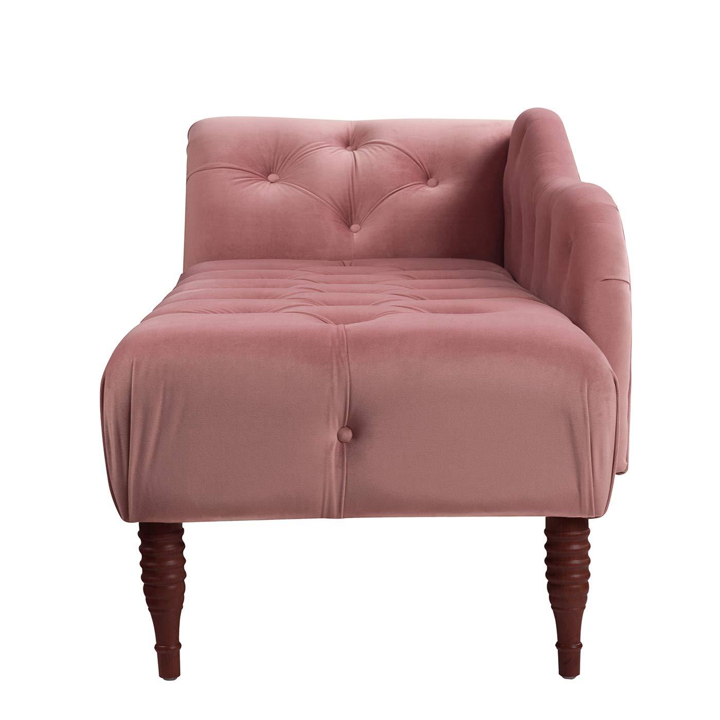 Samuel Tufted Roll Arm Chaise Lounge Ash Rose
