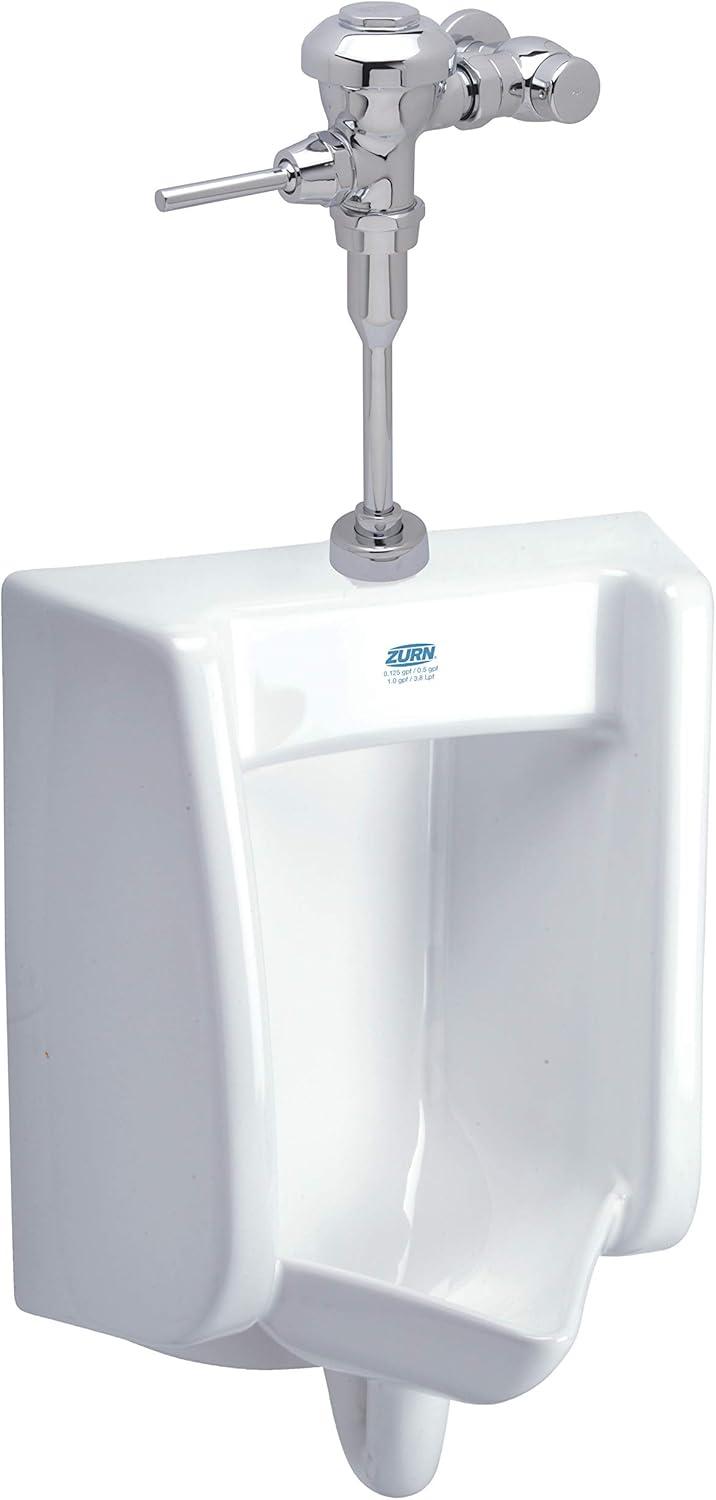 White Vitreous China Manual Wall-Mounted Urinal System