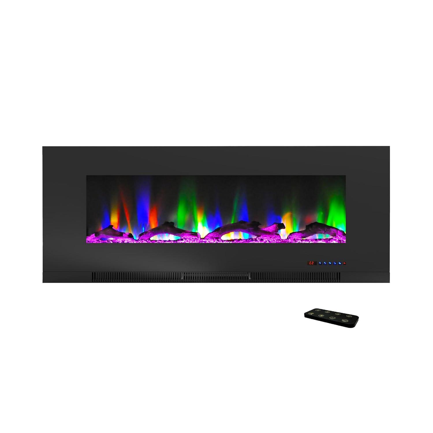 Cambridge Cambridge Wall Mount Electric Fireplace Heater with Remote Control for Indoor Use in Living Room, Bedroom, Home Office