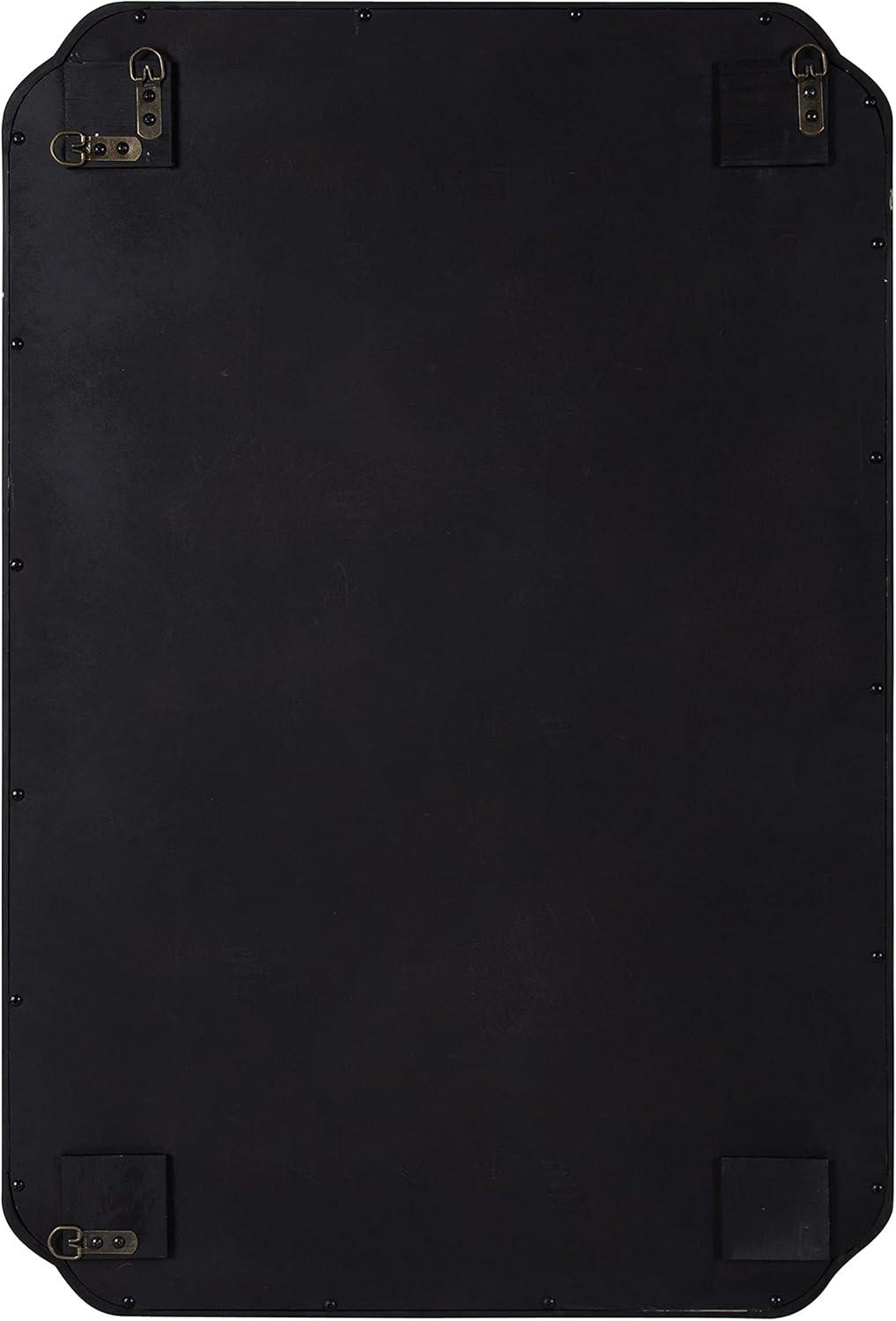 Kate & Laurel All Things Decor 24"x36" Marston Farmhouse Rectangle Wall Mirror Black: Modern Wood Frame, No Assembly Required