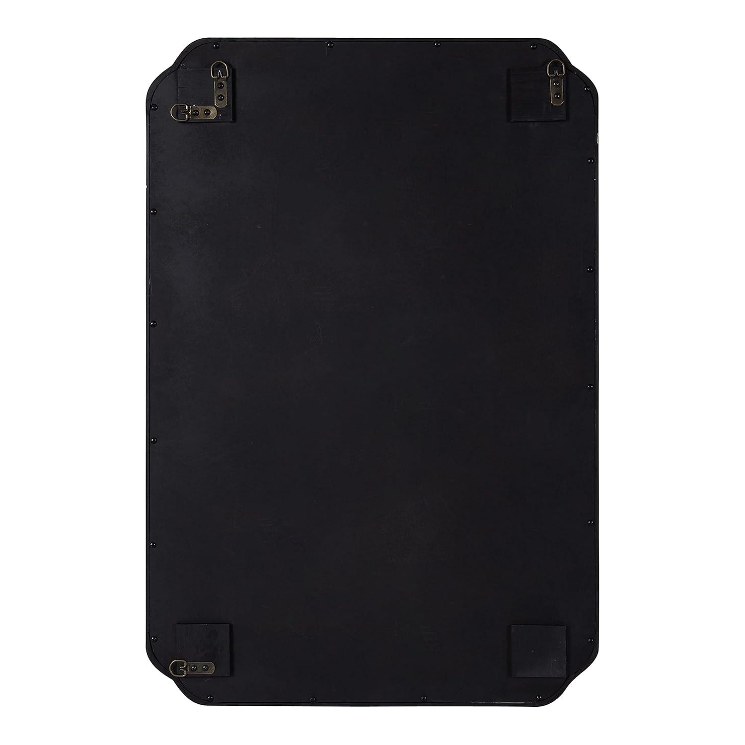 Kate & Laurel All Things Decor 24"x36" Marston Farmhouse Rectangle Wall Mirror Black: Modern Wood Frame, No Assembly Required