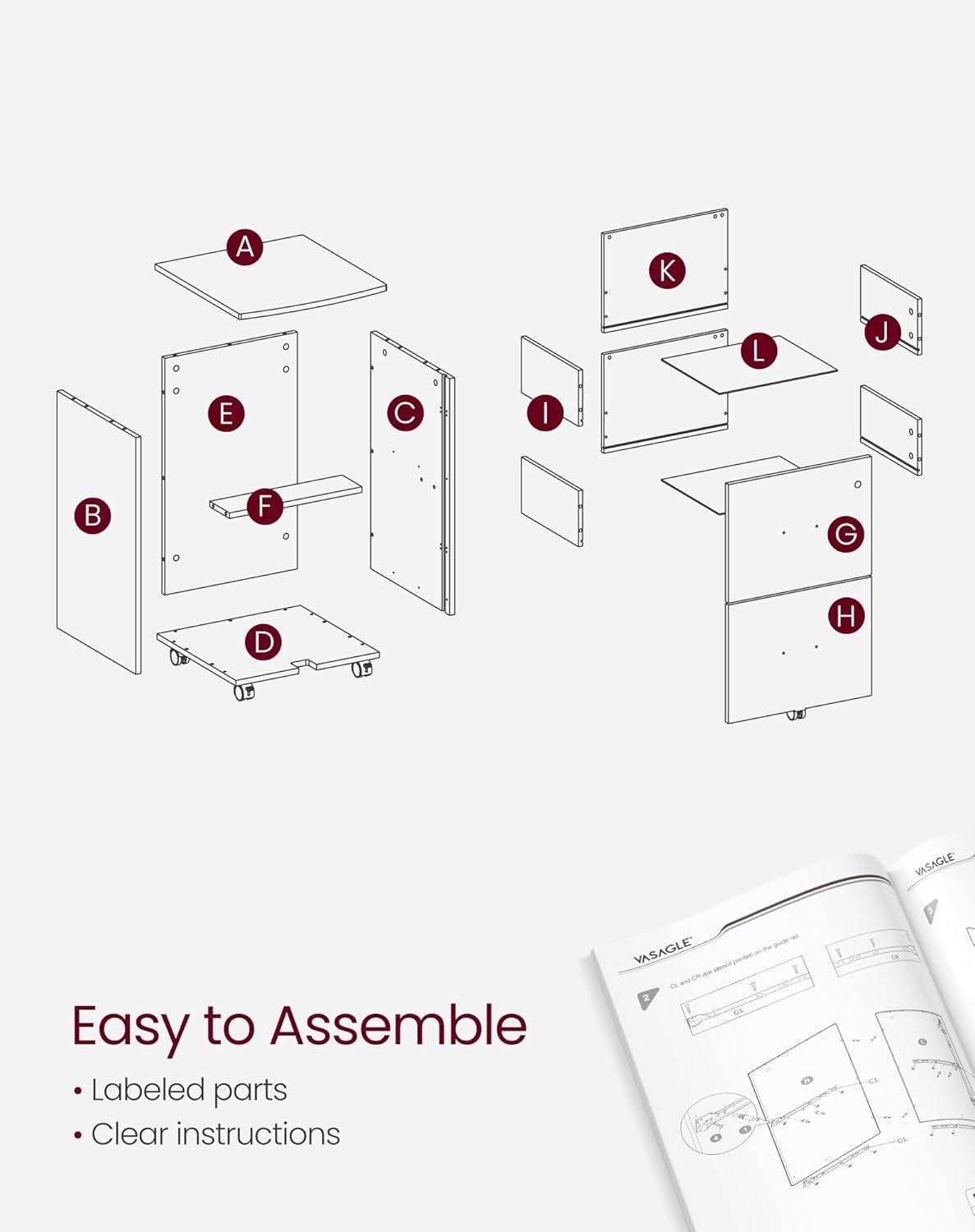 White Mobile 2-Drawer Lockable File Cabinet with Metal Handles