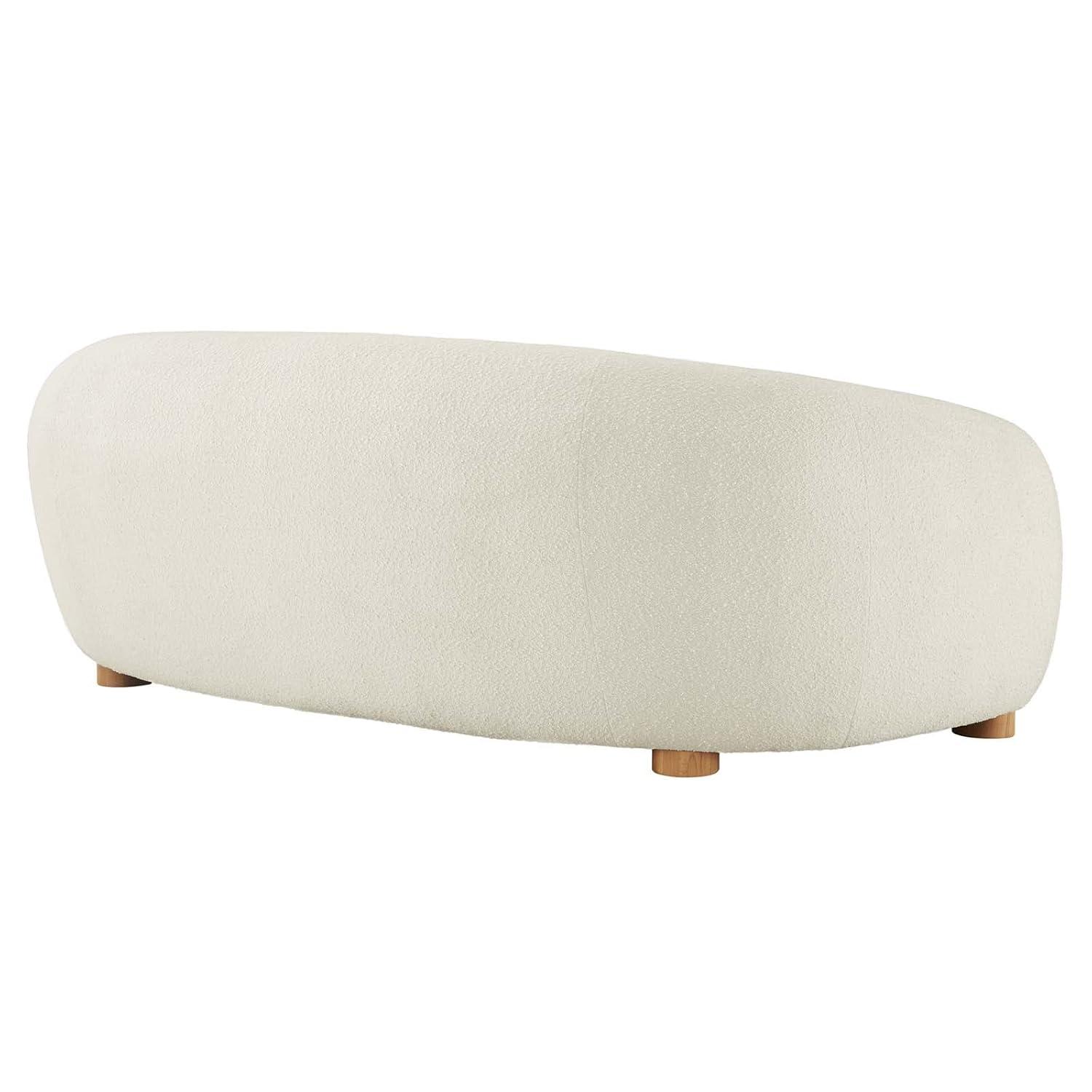 Modway Abundant Boucle Upholstered Fabric Sofa in Ivory