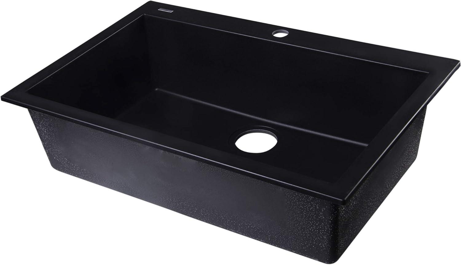 29.88'' L Drop-In Single Bowl Granite Kitchen Sink