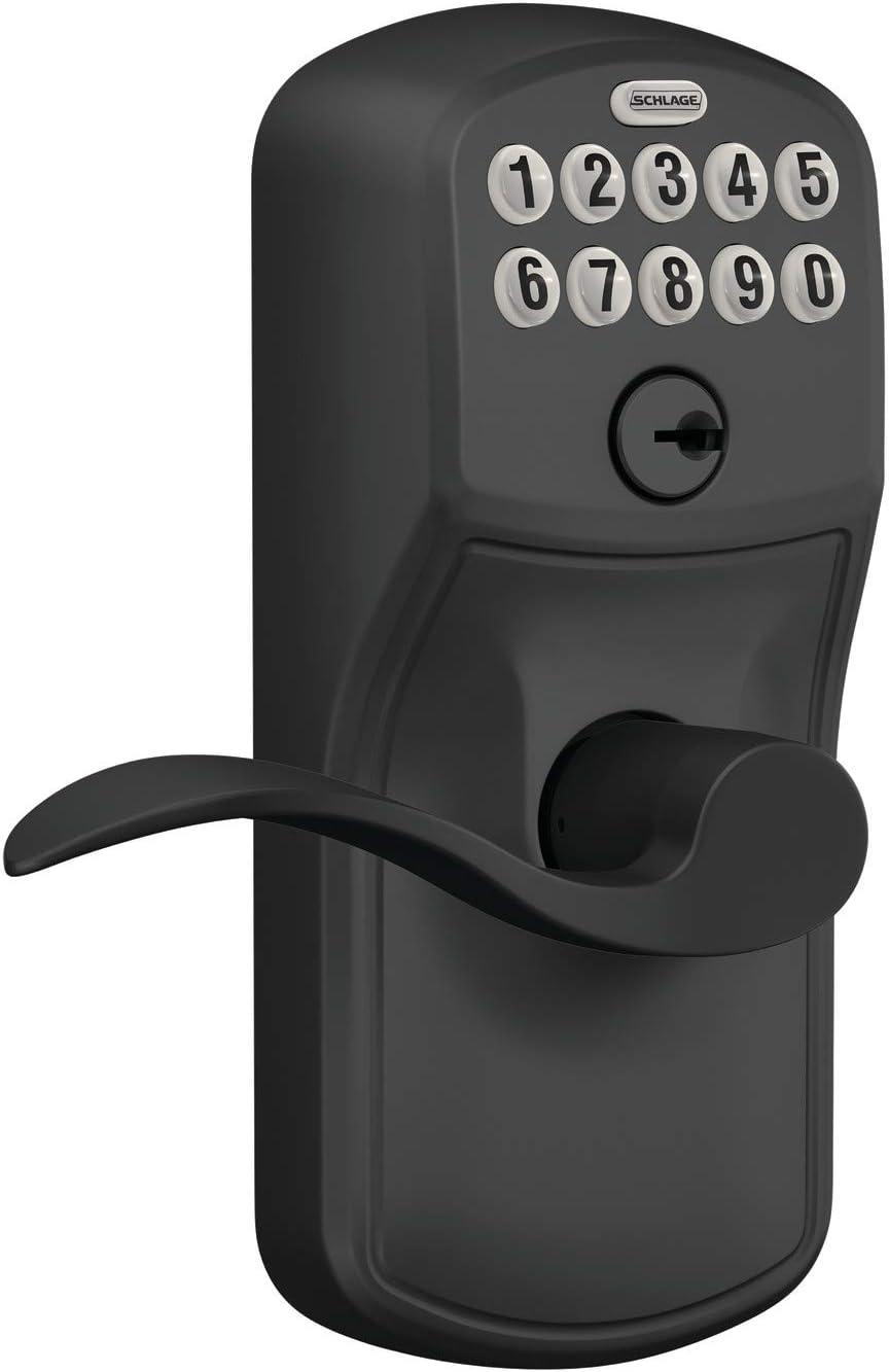 Matte Black Electronic Keypad Entry Lock with Wave Lever