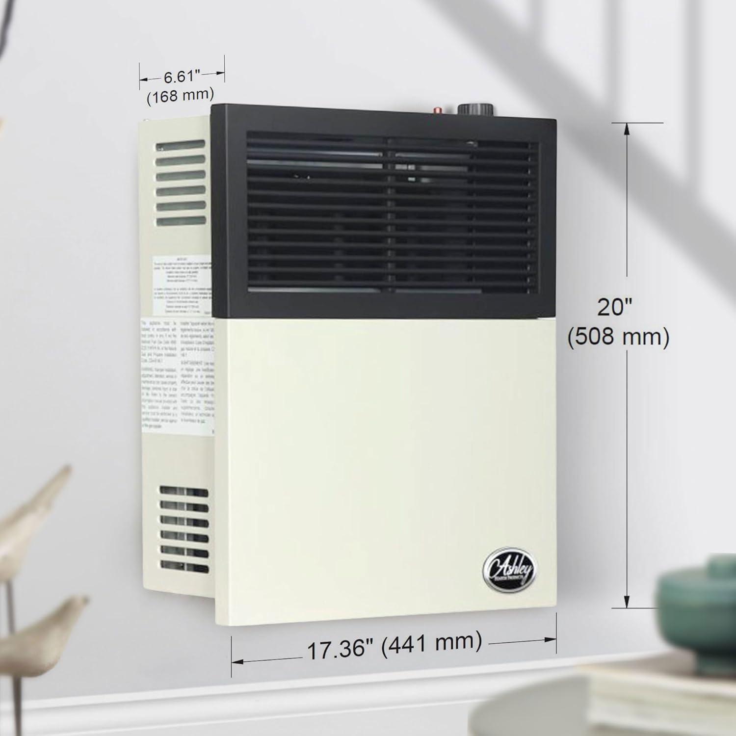 Ashley Hearth Products 11,000 BTU Direct Vent Liquid Propane Wall Mounted Heater with Piezo Lightning, Safety Pilot and Built-In Regulator, Cream