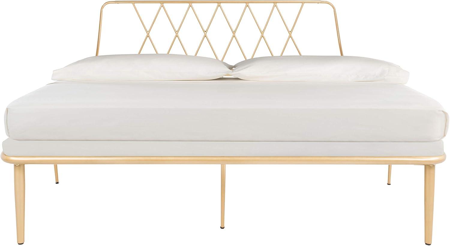 SAFAVIEH Gatsby Modern Glam Bed Frame, Queen, Gold