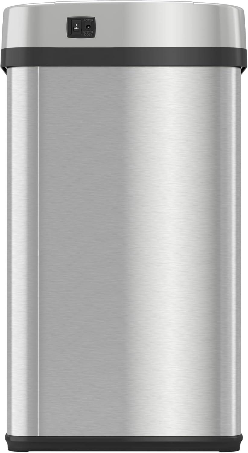 iTouchless Sensor Bathroom Trash Can with AbsorbX Odor Filter and Fragrance 4 Gallon Silver Stainless Steel