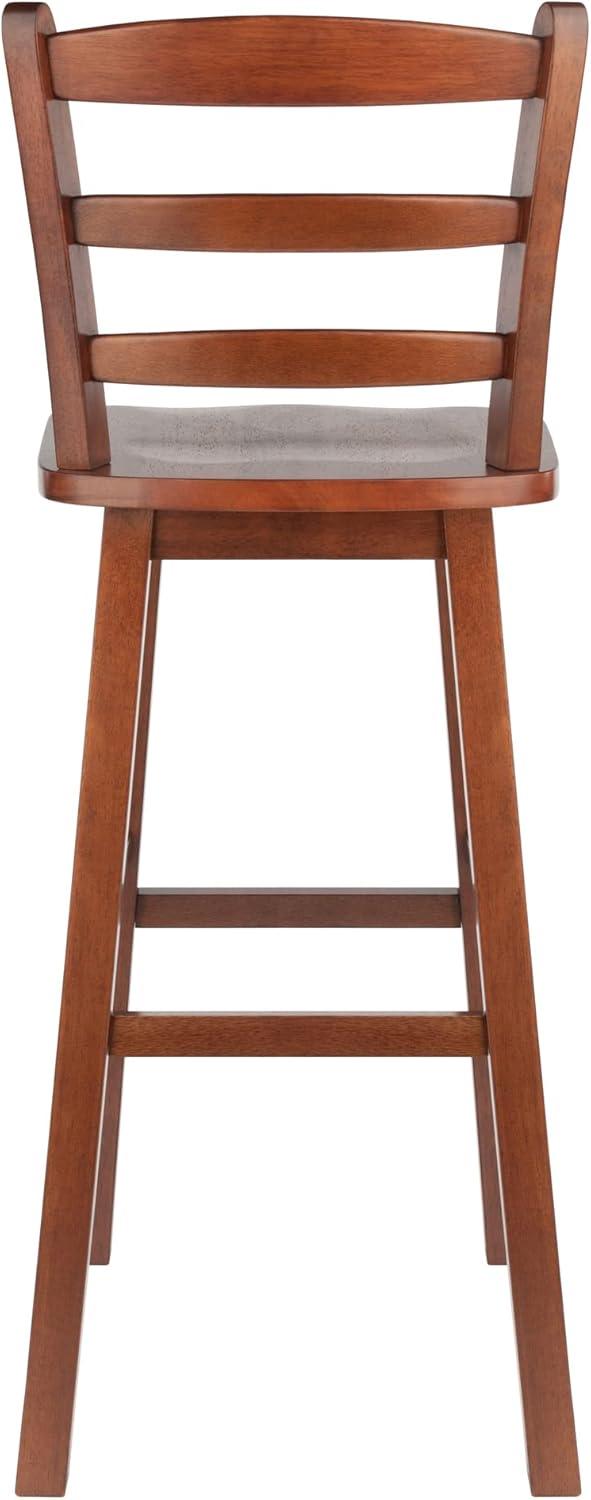 Winsome Scalera 16" Walnut Swivel Ladder Back Barstool