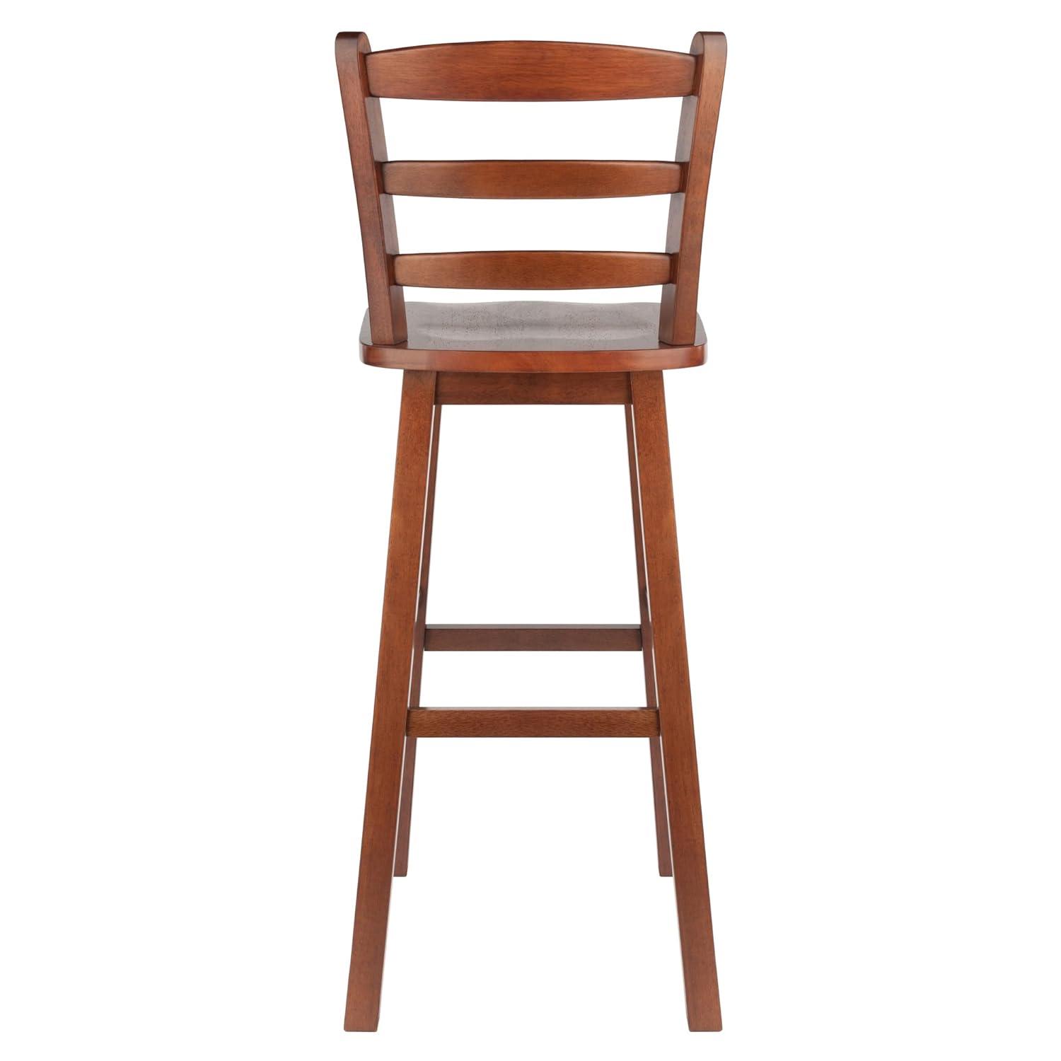 Winsome Scalera Ladder Back Swivel Seat Counter Height Barstool Walnut: Fixed Height, Wood Frame, 220lb Capacity